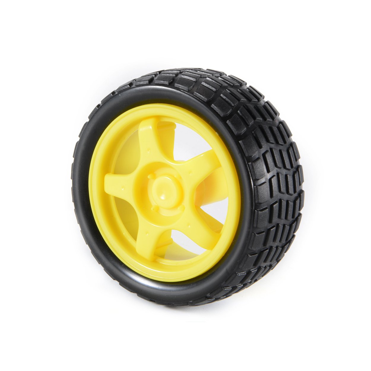  Robot Wheels 65x26mm For Mini DC Gearbox Yellow Motors (2 Tires) RWW02