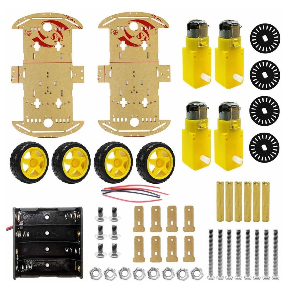 4WD Robot Car Chassis Kit with Speed Encoder Wheels 2 Floor