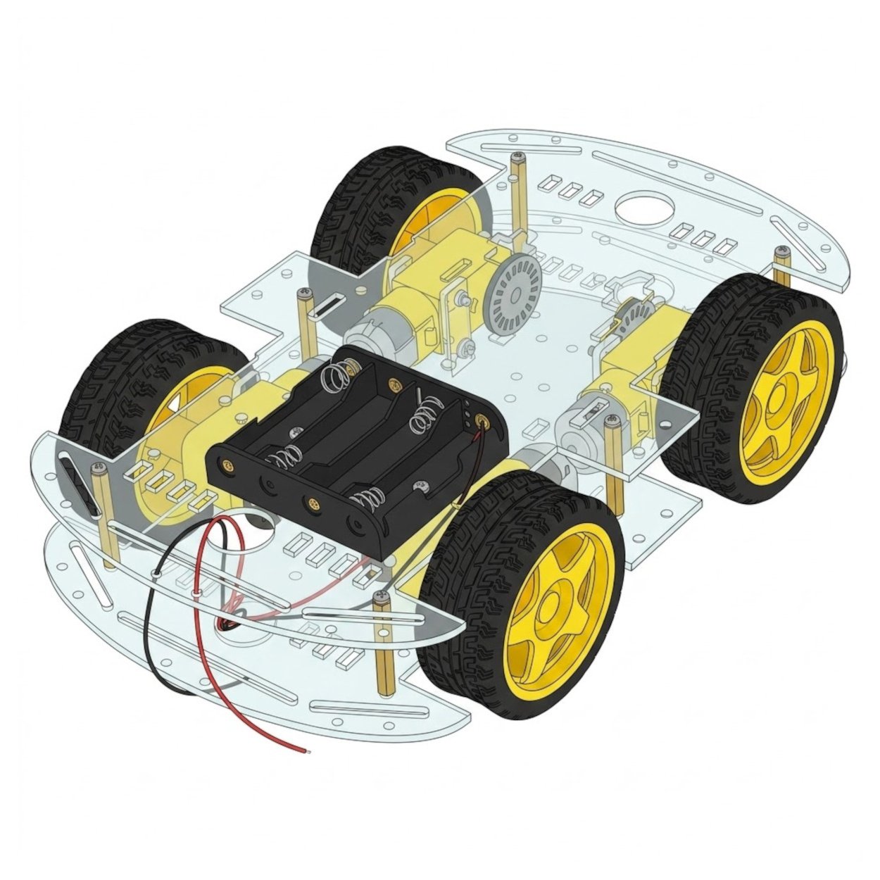 4WD Robot Car Chassis Kit with Speed Encoder Wheels 2 Floor